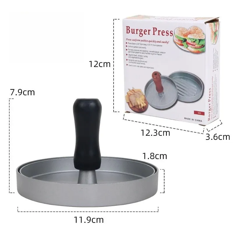 1PC Non-Stick Burger Press Patty Maker Metal Hamburger Mold for Beef Cheese Veggie Burger Making Suitable for BBQ Grill Cooking — image 8