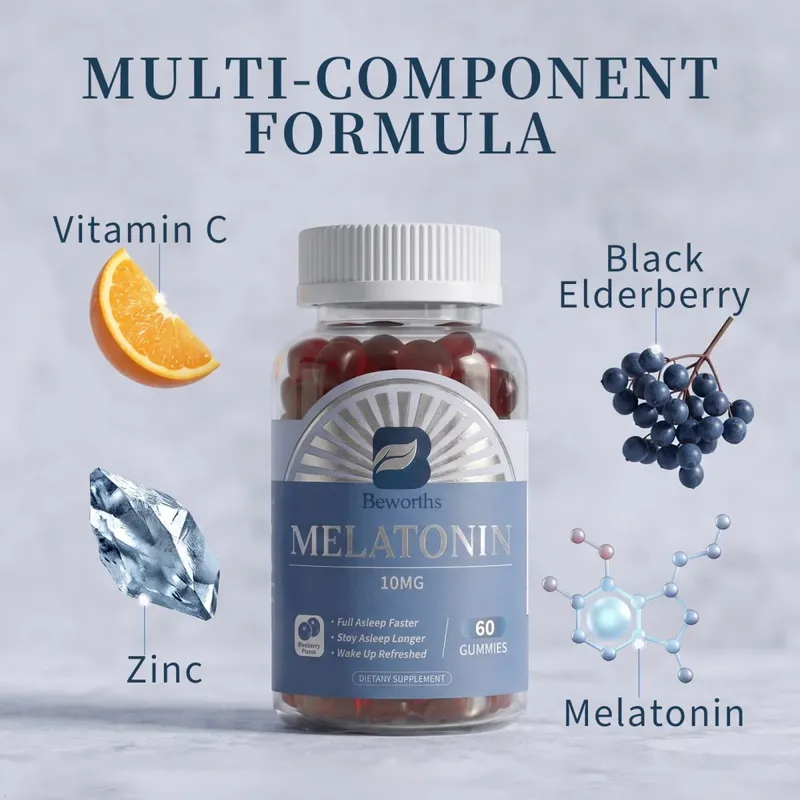 B BEWORTHS Blueberry Melatonin 10mg Gummies Sleeping Creative para sa Sleeping Sleeping Pills Melatonin para sa Sleep Relaxing Para sa Pang-adulto — image 3