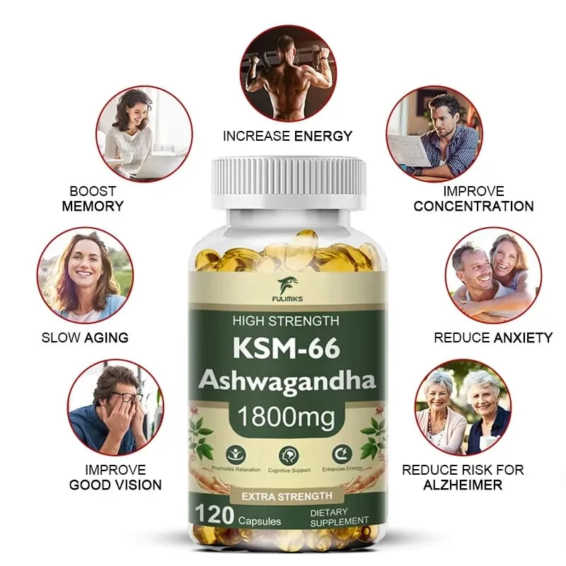 Buy 2 Get 2 Free! High-Potency KSM-66 Capsules 2100mg Supports Energy Focus & Physical Performance Pure Root Extract — image 3