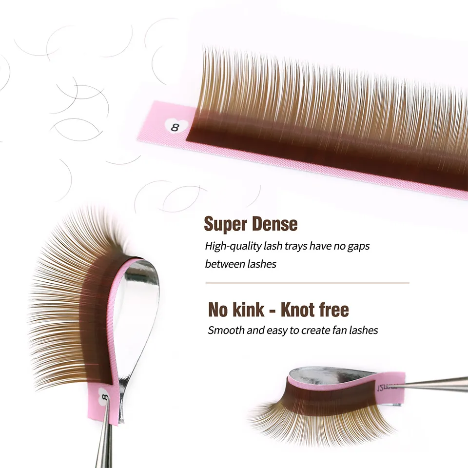 New Style Dark Brown Light Brown Individual Eyelashes 0.05 0.07 C D J L M Curl Color Soft Natural False Eyelashes Makeup Cilios