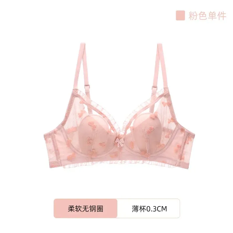 Sutiã Com Orelhas De Coelho Estilo Japonês Ultrafino Aumenta Peito Pequeno Sustenta Grande Anti-Caída Conjunto Lingerie — image 14