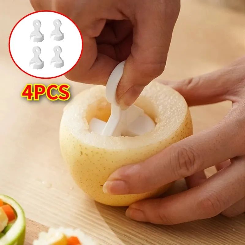 4PCS Portable Fruit Core Remover Vegetable Seed Extractor Durable Kitchen Gadget for Pear Cherry Jujube Pitting Removal Tool — image 1