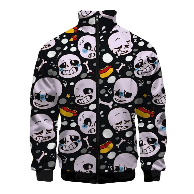 Luxury Popular Sans Undertale 3D Print Zipper Raglan Jacket Windbreaker Boys/Girls Comfortable Stand Collar Jackets Coats — image 6