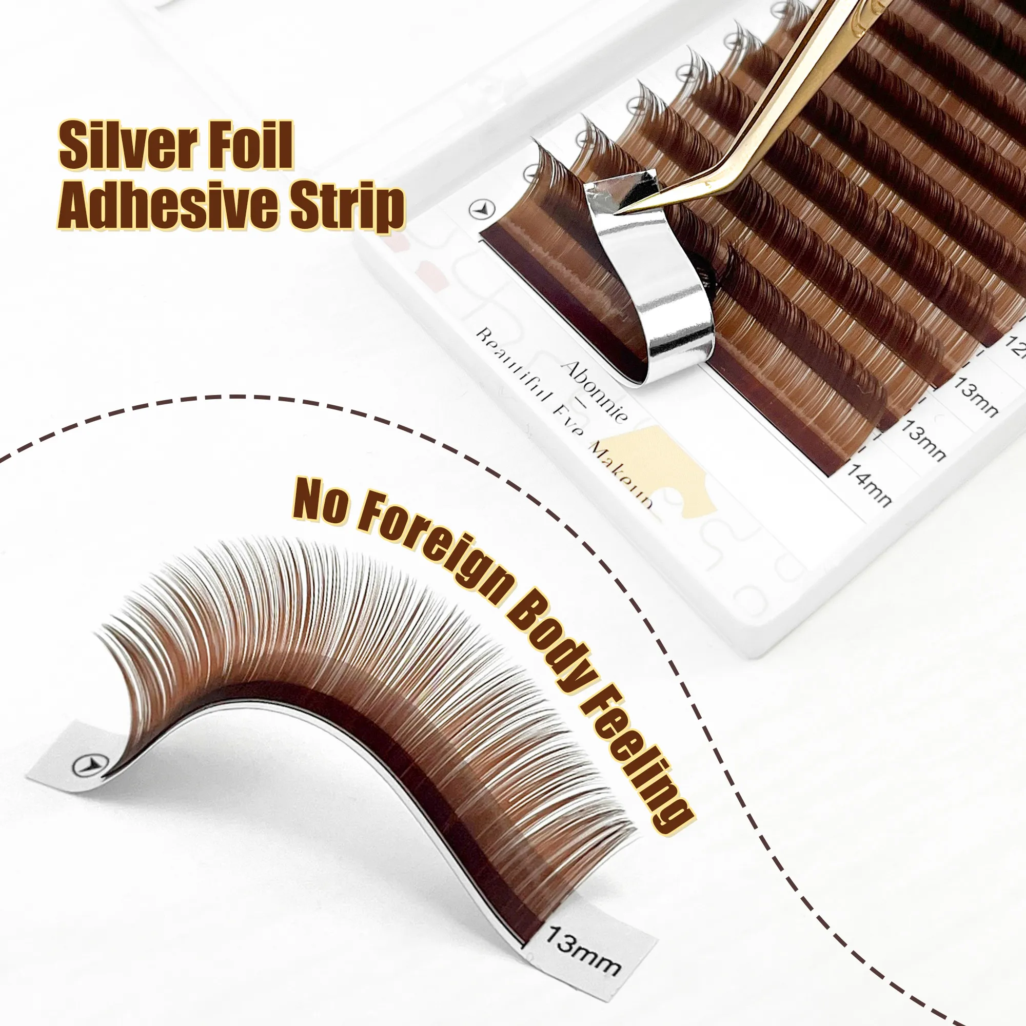 Abonnie LC LB Brown Lashes Dark Brown Classic Eyelash Extensions Foxy Eye Lashes — image 5