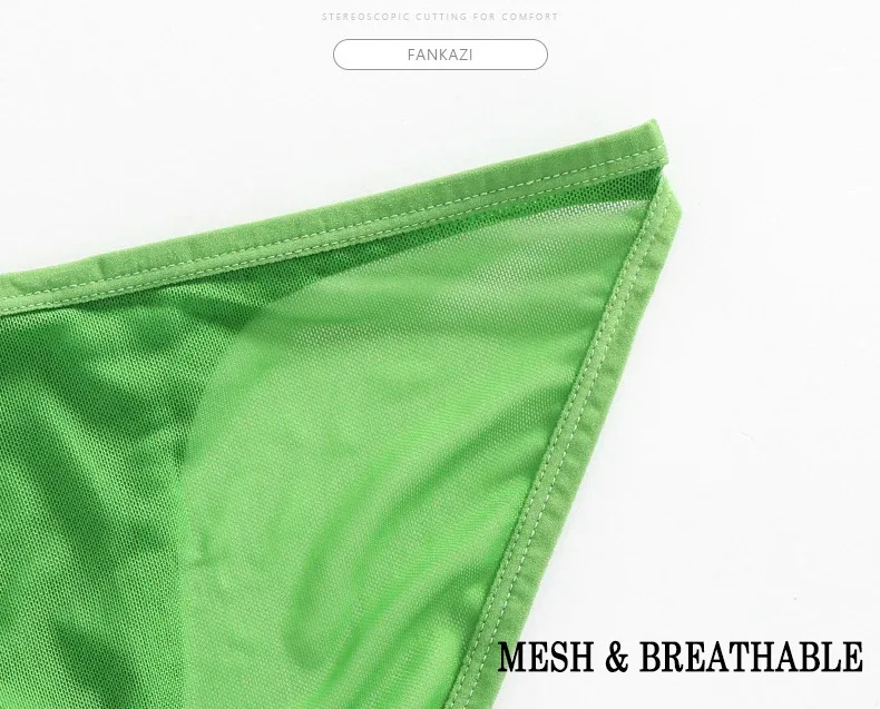 Men's Underwear Transparent Breathable Panties Male Low-waist High Fork Briefs — image 10