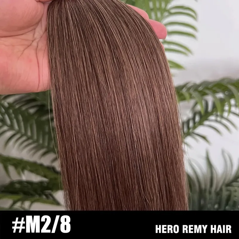 Straight Clip In PU Human Hair Extensions 10 Pcs/Set Full Head Clip Ins Hair 100/170 Grams Clip on PU Hair Extension for Women