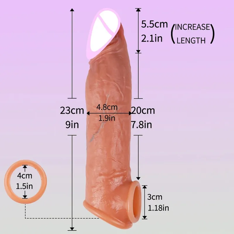 Sleeve for Erection Penis Training Sexy Adult Man Silicone Penis Sleeve Cock Ring Extender Male Sex Toy Dildo Cock — image 9