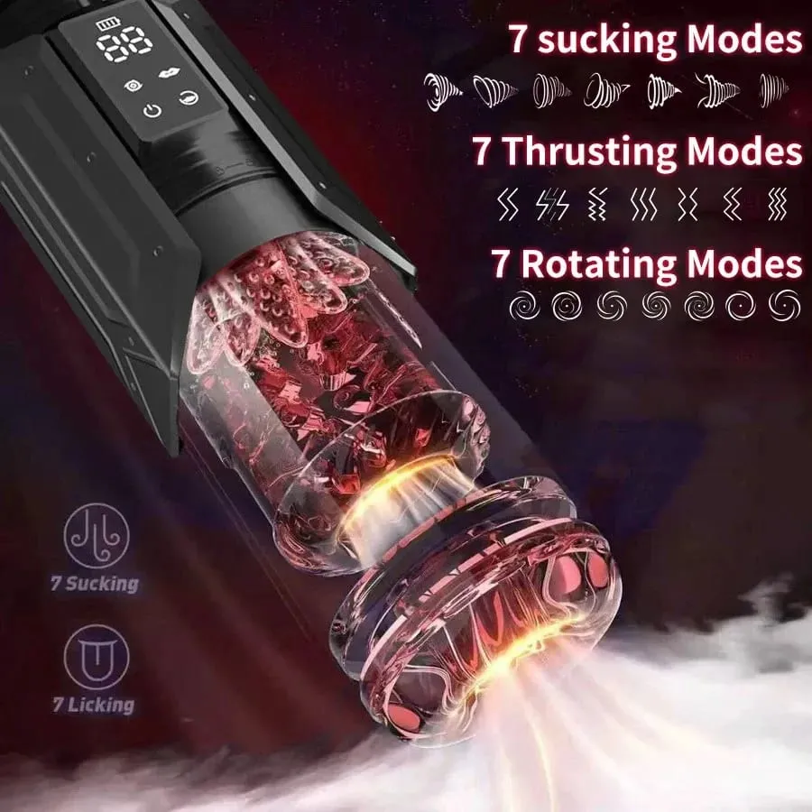 Automatic Male Masturbator 7 Thrusting Rotating Suction Modes Blowjob Sex Machine Vibrating Masturbation Stroker Dual Handles — image 2