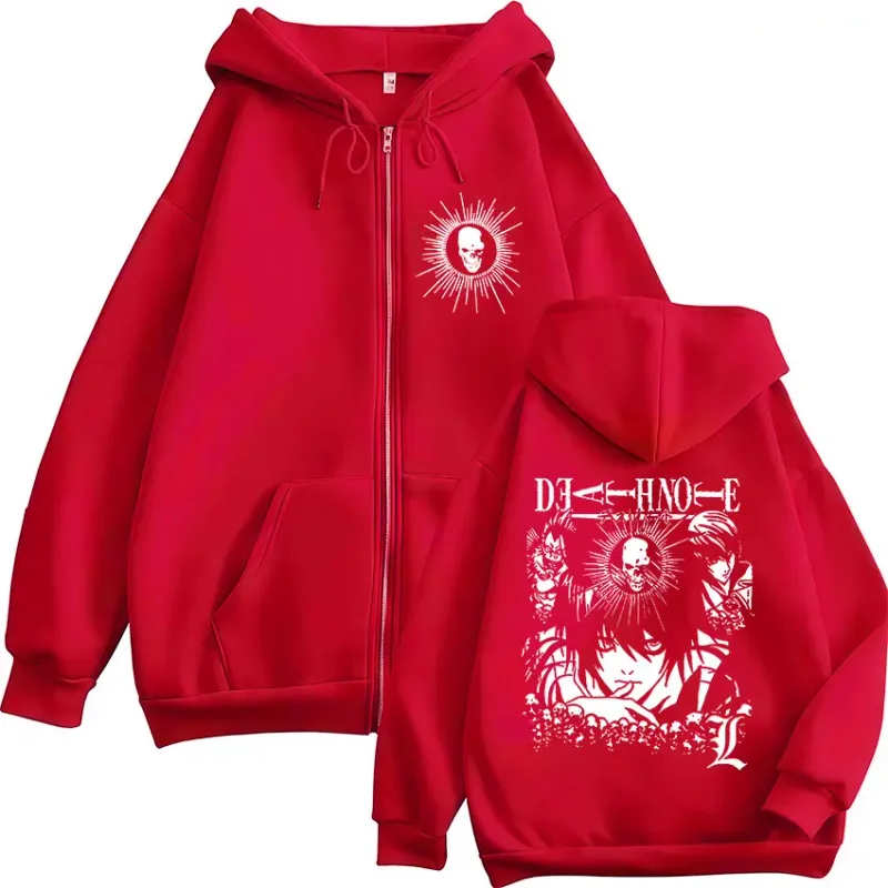 Anime Death Note Ryuk Yagami Light L·Lawliet Zipper Hoodies Men Women Clothing Fashion Casual Zip Up Hooded Sweatshirts Jackets — image 4