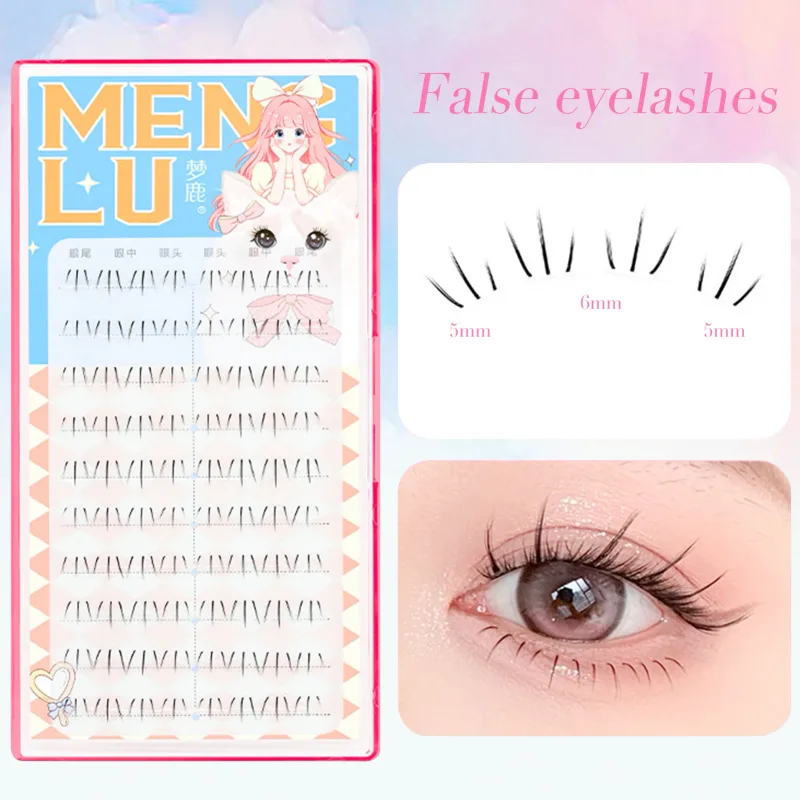 6-7mm ACE Dense Cat Korean Lower Eyelashes Air Fairy Fake Eyelash Segmented Natural Under Lashes Extension Manga Eye Makeup Tool