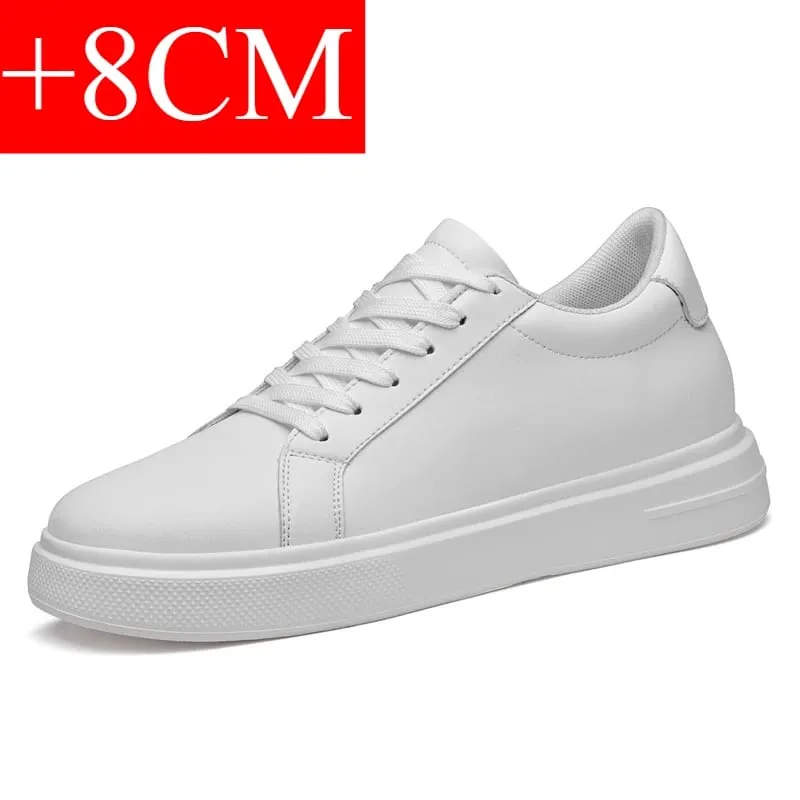 New Men's Sneakers Elevator Shoes Heightening Height Increase Insole 6-10CM High Heels Shoes Leather Sport Shoes Men Shoes — image 11