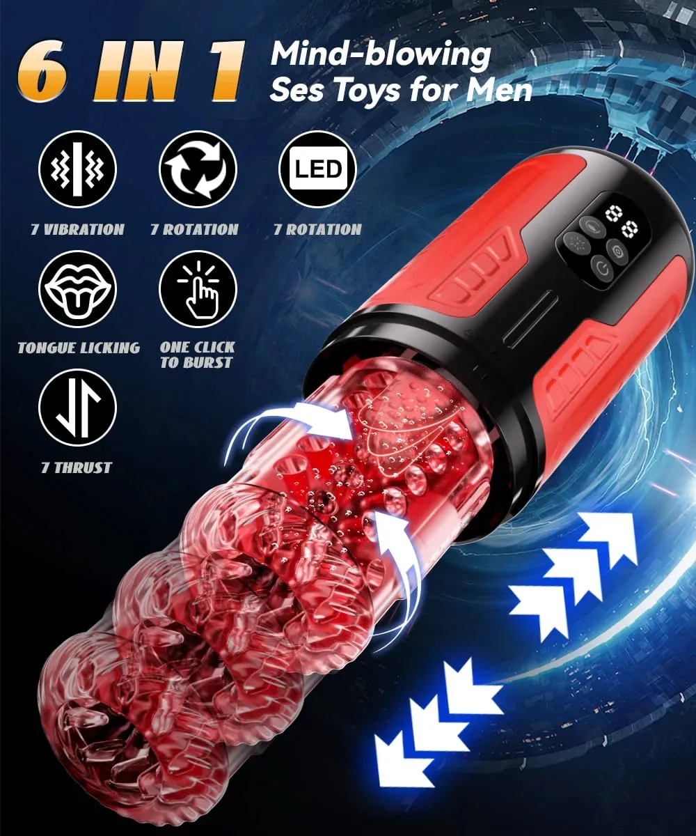 Automatic Male Masturbator Telescopic Rotation Men Masturbation Cup LCD Digital Simulation Blowjob Masturbator Sex Toys for Men — image 2