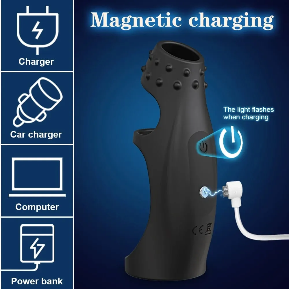 Vibrating Penis Sleeve Cock Ring Penis Extender for G Spot Clitoris Vibrator Stimulation Adult Sex Toy for Men Delay Ejaculation — image 4