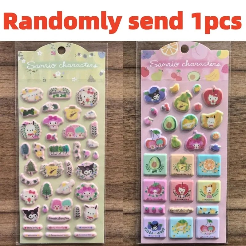 Genuine Sanrio 3D Stickers Toys Cartoon Hello Kitty Kuromi Melody Scrapbook Decor Sticker For Phones Water Mug Notebooks Decals — image 8