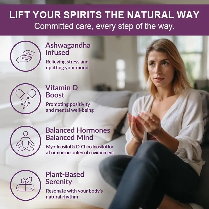 Myo Inosito Capsules & D-Chiro Inositol with Ashwagandha Root & Vitamin D3 Hormone Balance for Women Regulate Menstrual Cycle — image 6