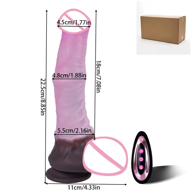 Huge Realistic Horse Dildo Vibration For Women Telescopic Thrusting Dildo Control Heating Penis Animal Dildos Vibrator Sex Toys
