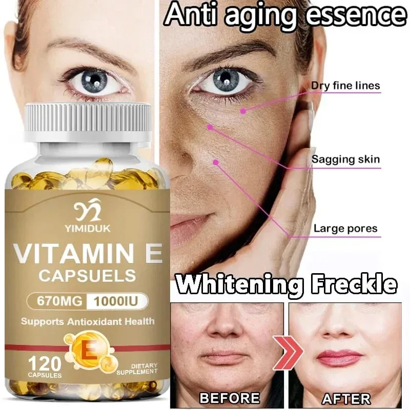 Achetez-en 1, obtenez-en 1 gratuitement ! Les capsules de vitamine E de 670 mg soutiennent la santé de la peau et du cœur, hydratent de l'intérieur, réduisent les cicatrices et favorisent la brillance. — image 3