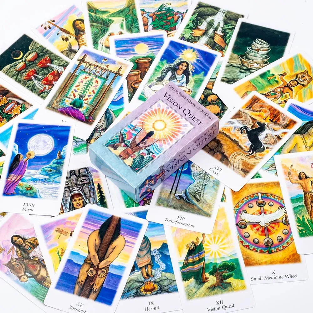 Gran oferta, Tarot Vision Quest, baraja de 78 cartas, 10,3x6cm, cartas de Tarot de adivinación del destino, juegos de cartas de adivinación, juego de mesa de fiesta — image 6