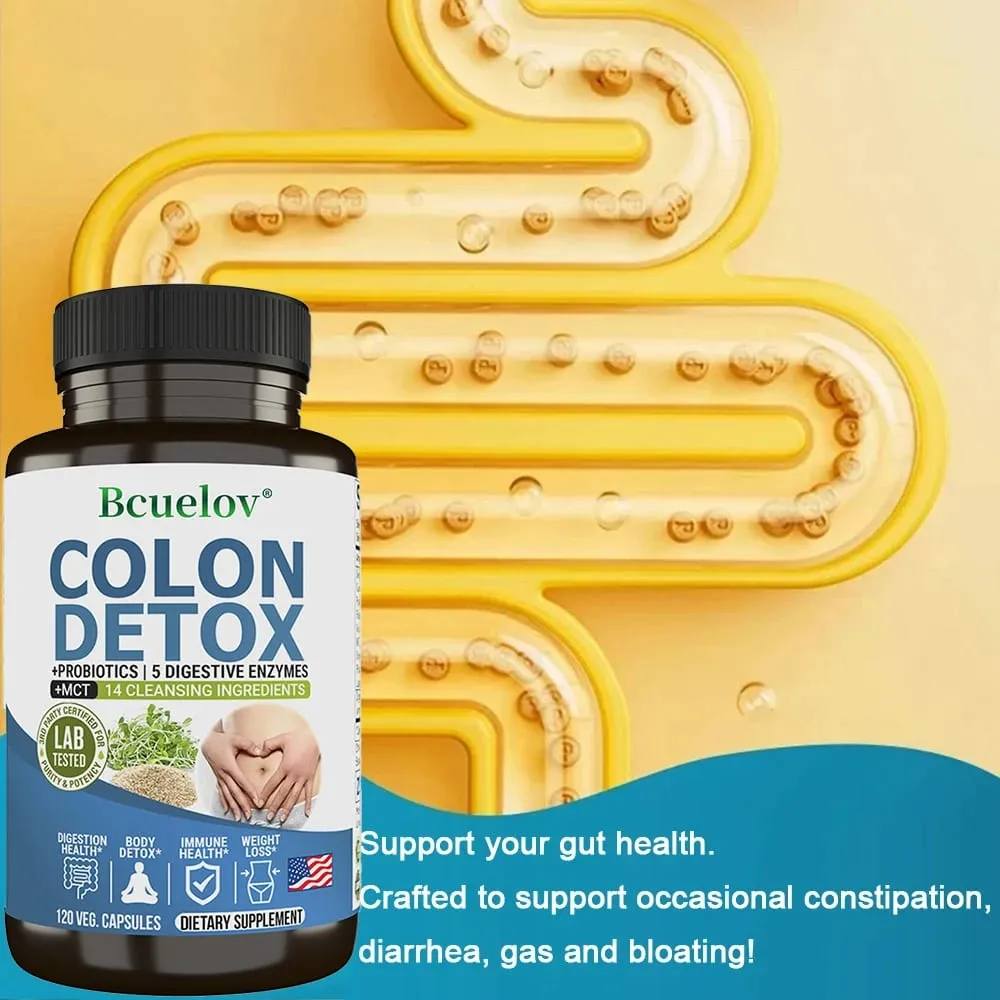 Colon Cleanser Detox Supplement - Bowel Cleansing & Probiotics - Natural Digestion Constipation & Bowel Relief Bowel Health — image 2