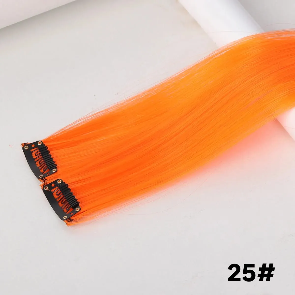 2PCS synthetic color hair extension piece wig women's highlighting clip hair heat-resistant wig piece long straight hair — image 12