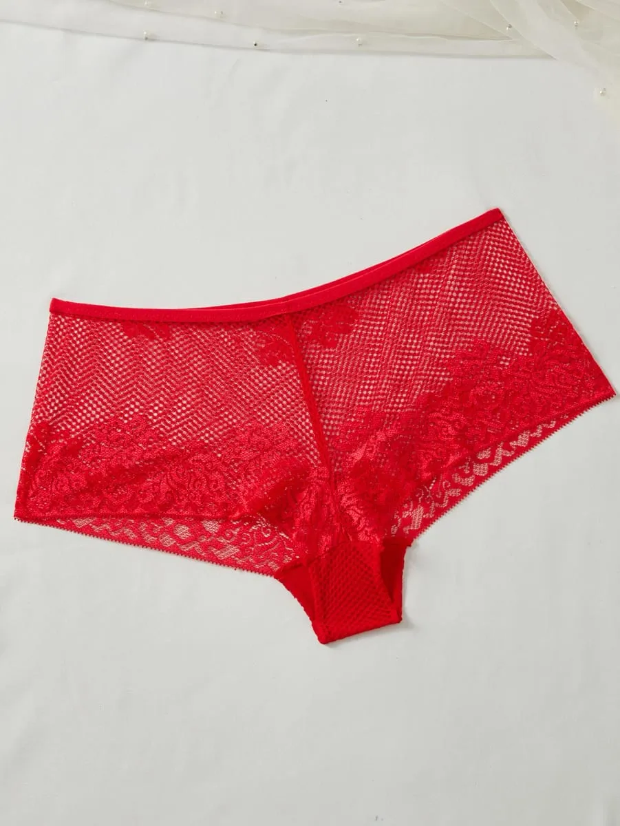 4 PCS Women's Underwear Set Sexy Floral Lace Push Up Bra Sheer Breathable Panties Stylish Comfortable Sexy Lingerie — image 7