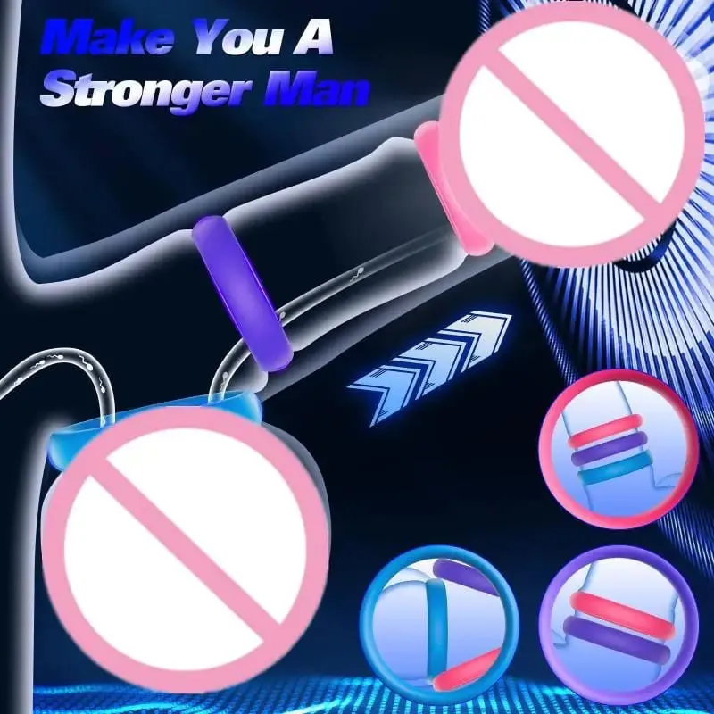 New 3Pcs Men Or Couples Reusable Silicone Cock Penis Rings Enlargers Erection Enhancing Long Lasting Ejaculation Adult Sex Toys — image 2