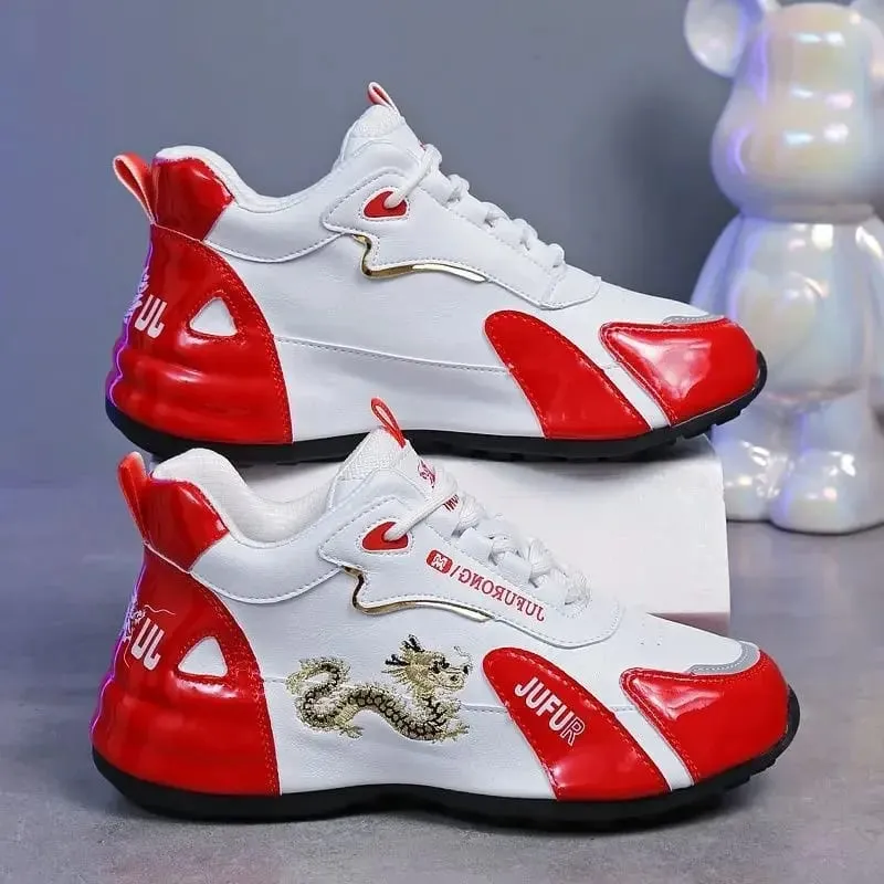 Fashion Men's Casual Shoes Luxury Men's Sneakers Leather Waterproof Sports Shoe Lightweight Breathable Non-slip Basketball Shoes