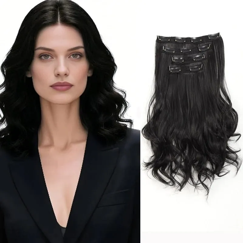 Wig piece wig women's four piece set large wave clip hair synthetic hair extensions — image 8