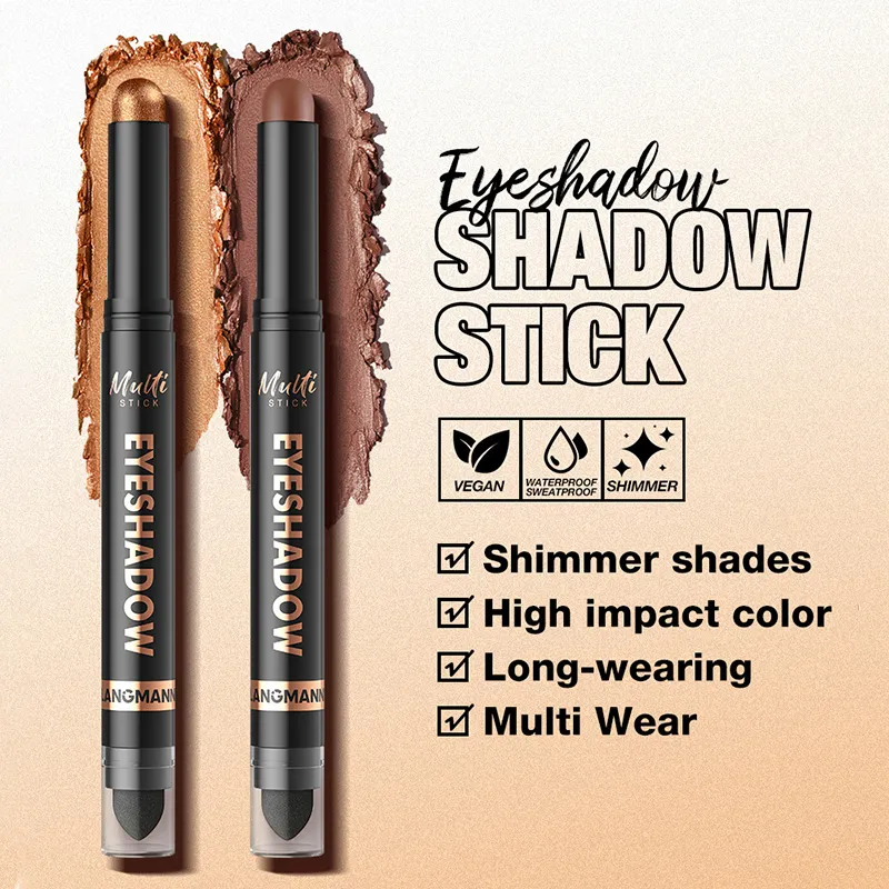 16 Colors Double Head Eyeshadow Stick Pearlescent Shimmer Brown High Waterproof Cream Eyes Shadow Pencil Long-Lasting Eye Makeup — image 5