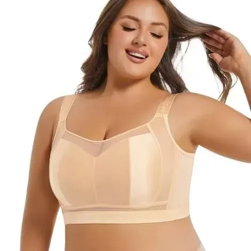 Women's plus Size Minimizer Bra Ultra-Thin Full Coverage Gathered Side Support Anti-Sagging Brassiere for Large Bust — image 2