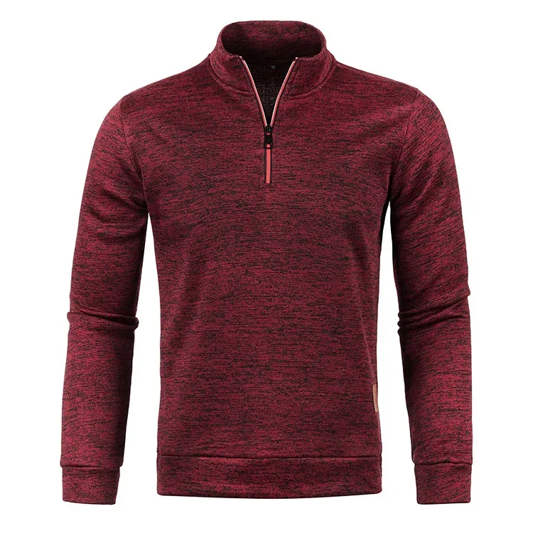 Men's Knitted Sweatshirts Casual Thicker Half Zip Pullovers For Male Hoody Man Solid Color Turtleneck Sweater Coats BSD-ZW118