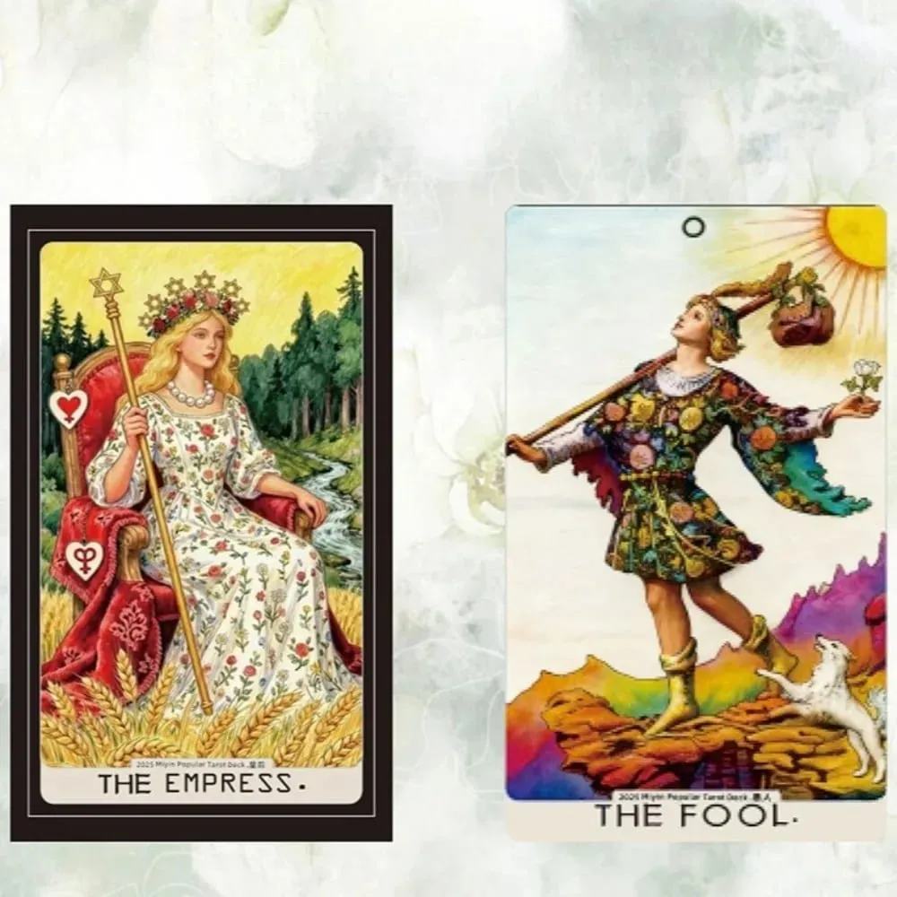 Tarot: Exquisite Painterly Illustration Deck - 78 Pcs Art Divination Cards - Tarot Gift Set for Witches 10.3*6cm
