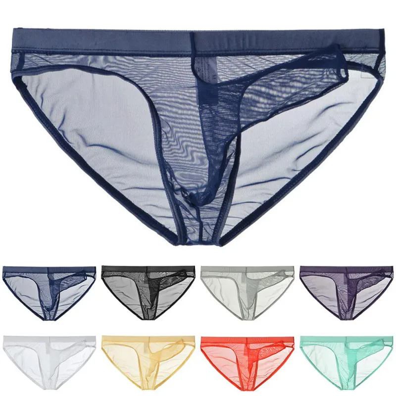 Men\'s Lightweight Mesh Briefs Transparent Elephant Nose Design Ultra Thin Breathable Quick Dry Low Waist Underpants — image 7