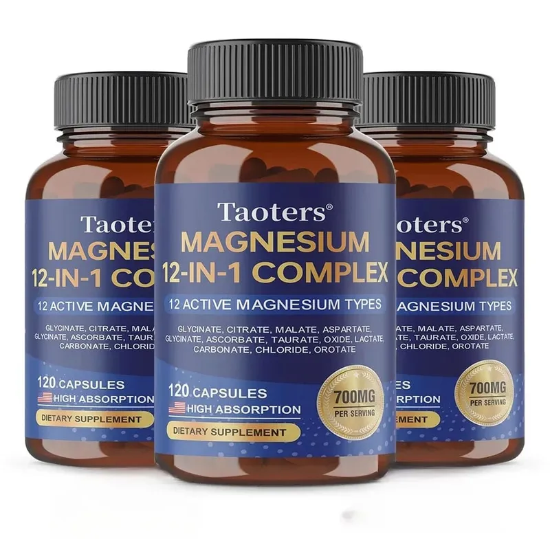 Integratore complesso 12-in-1 di magnesio – Miscela di glicinato citrato malato e taurato ad alto assorbimento da 700 mg per il sonno dei nervi muscolari — image 9