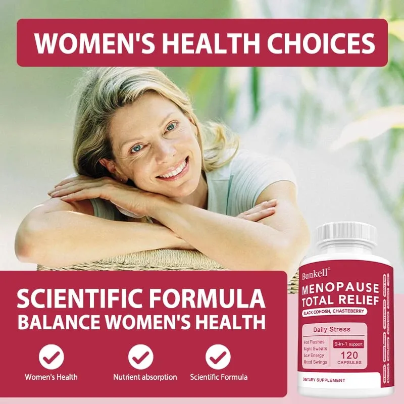 9-in-1 Herbal Menopause Supplement for Women - Hormone Balance Capsules for Night Sweats Hot Flashes & Mood Swings Vegan — image 2