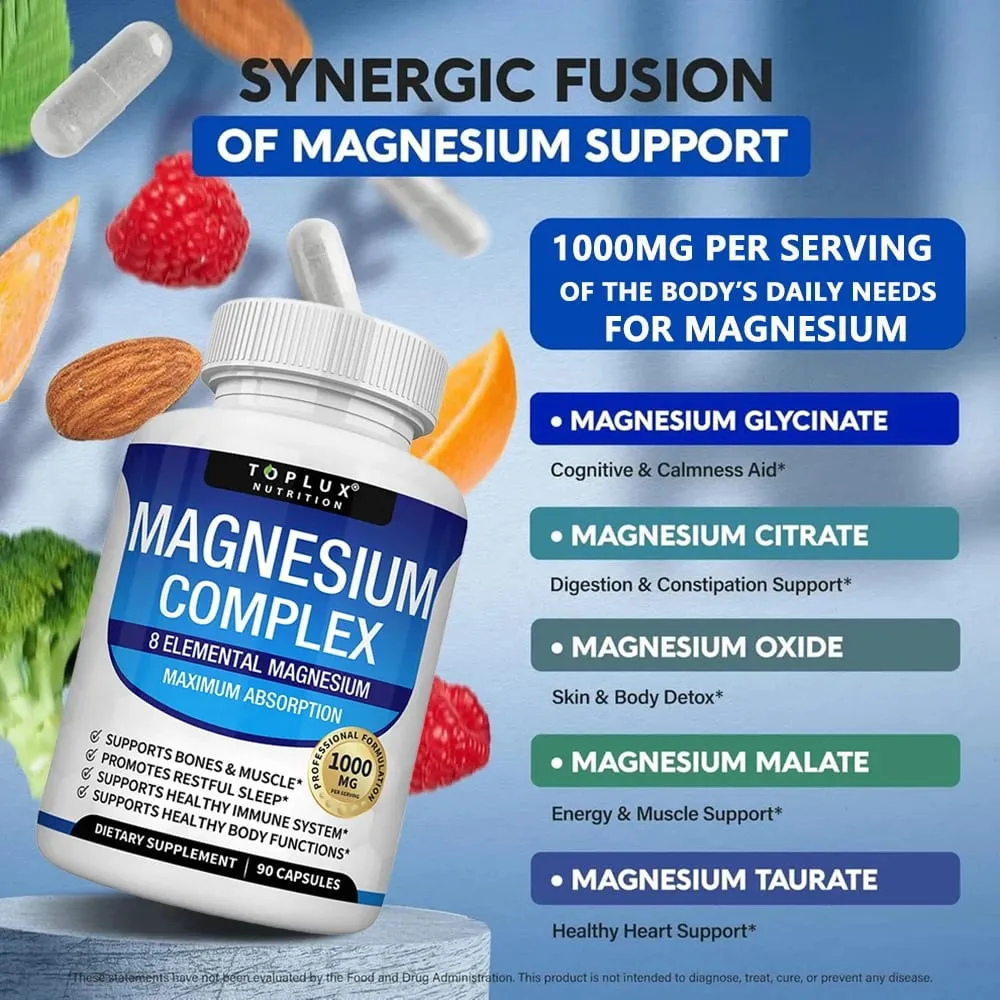 Magnesium Complex 1000 mg 8 Elementární doplněk hořčíku s glycinát citrát oxid aspartát orotát malát taurát vysoké abs. — image 3