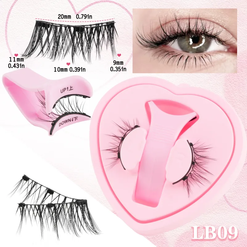 Magnetic Eyelashes Kit Natural 3D Mink Lashes Thick Fluffy False Lashes No Glue Needed Fake Eyelash Makeup Faux Cils