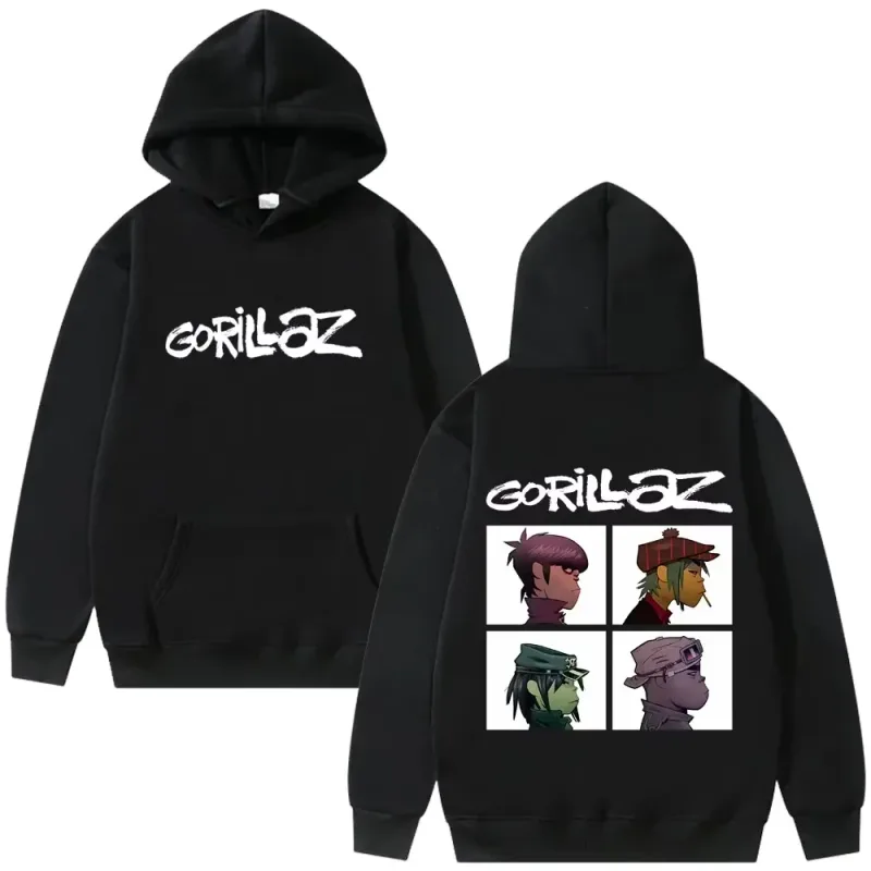 The Gorillaz Rock Band's Fashion Album Features Pattern Prints on Men's Hoodies Sweatshirts Hip-hop Alternative Retro Pullovers — image 1