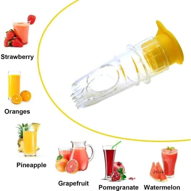 New Screw Top Lemon Juicer Mini Manual Lemon Squeezer Portable Lemon Juicer With Lid Squeeze Lime for Cocktails Plastic Manual — image 2