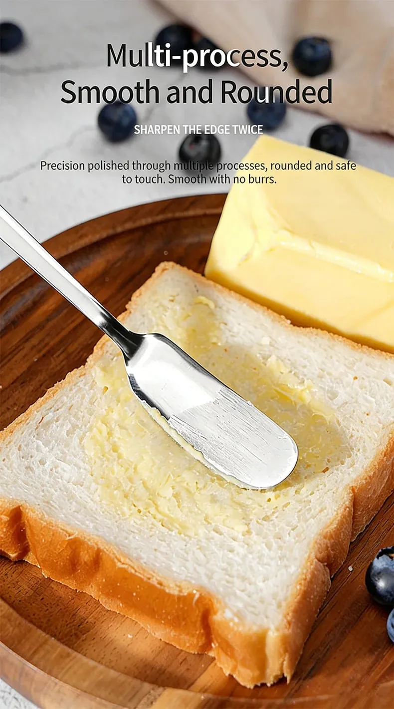 Stainless Steel Cheese Butter Spreader - Multipurpose Knife for Sandwiches Jams Bread Condiments & Appetizers Kitchen Essent — image 7