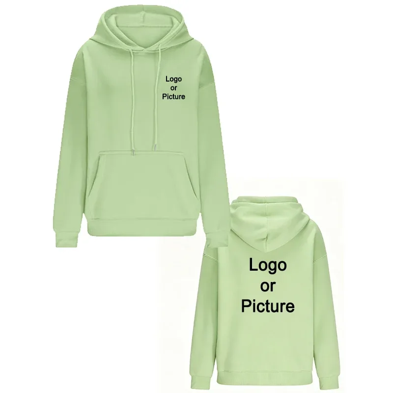 Reka bentuk DIY Oversize Hoodies Fesyen Wanita Disesuaikan Cetak Longgar Lengan Panjang Bahu Drop Cuff Sweathsirts Pullovers Sudadera