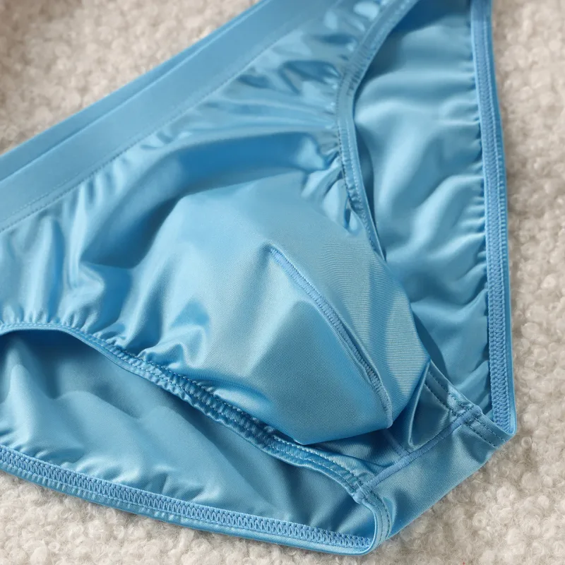 3pcs Men's Ice Silk Briefs Underwear U Pouch Low Waist Ropa Interior Hombre Bikini Mens Slips Cuecas Sissy Panties for Male — image 9