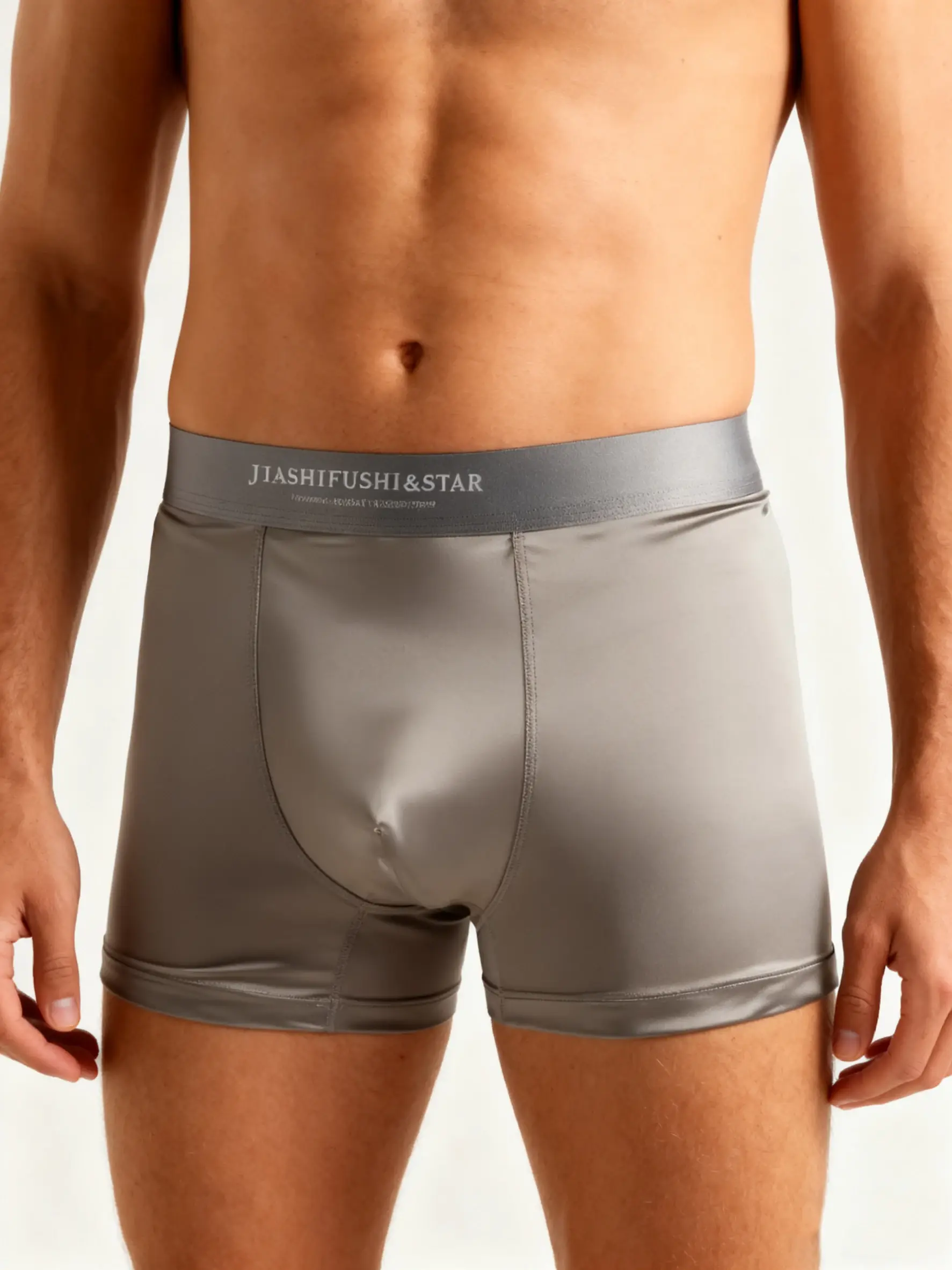 4 Pcs/Lot Breathable Men's Fiber Boxing Briefs, Comfortable Breathable Underwear, Medium Stretch Knit Fabric, Solid Color — image 13