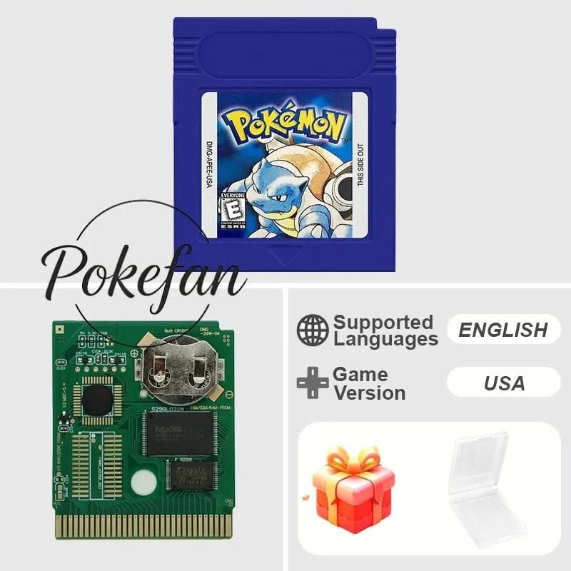 Pokemon Series Blue/Crystal/Gold/Green/Red/Silver/Yellow GBC Game in Box with Manuals for Video Game Cartridge USA Version — image 28