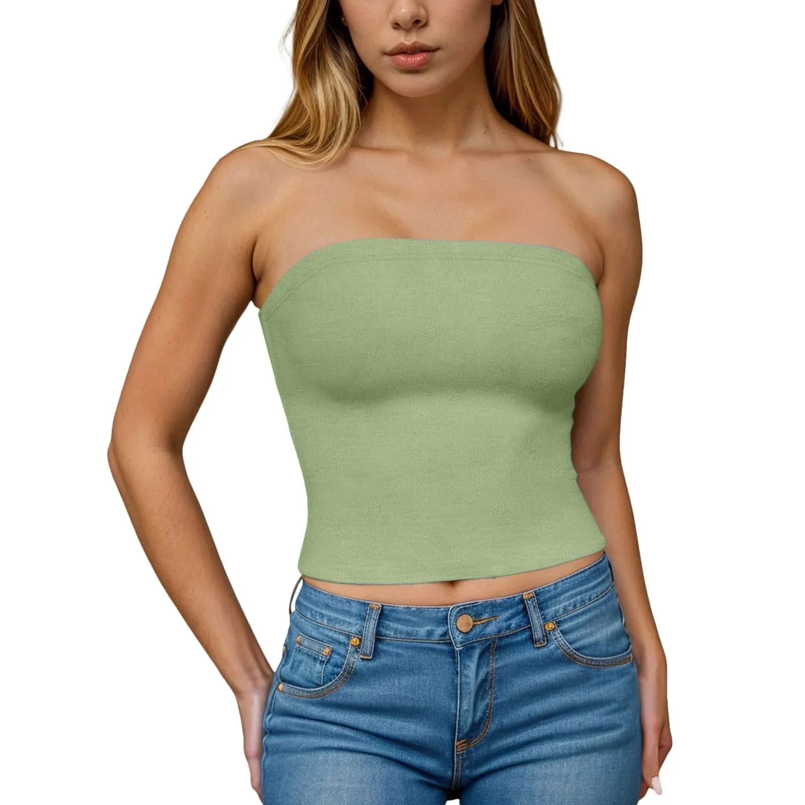 Sexy Off Shoulder Tube Tops Women Strapless Solid Color Backless Bandeau Tops Summer Slim Fit Bottoming Shirts Underwear