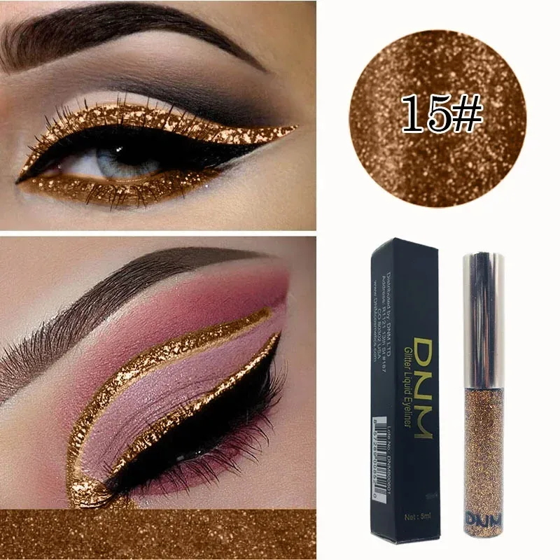 16 Colors Diamond Liquid Eyeliner Professional Silver Green Shiny Eyes Flash Long-lasting Liquid Glitter Eye Liner Beauty Makeup