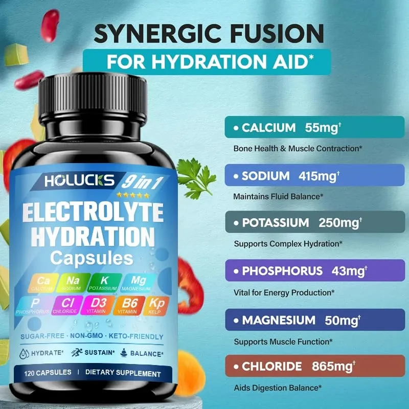 Electrolyte Hydration Capsules Workout Recovery & Muscle Support Energy Production for Fluid Balance — image 3