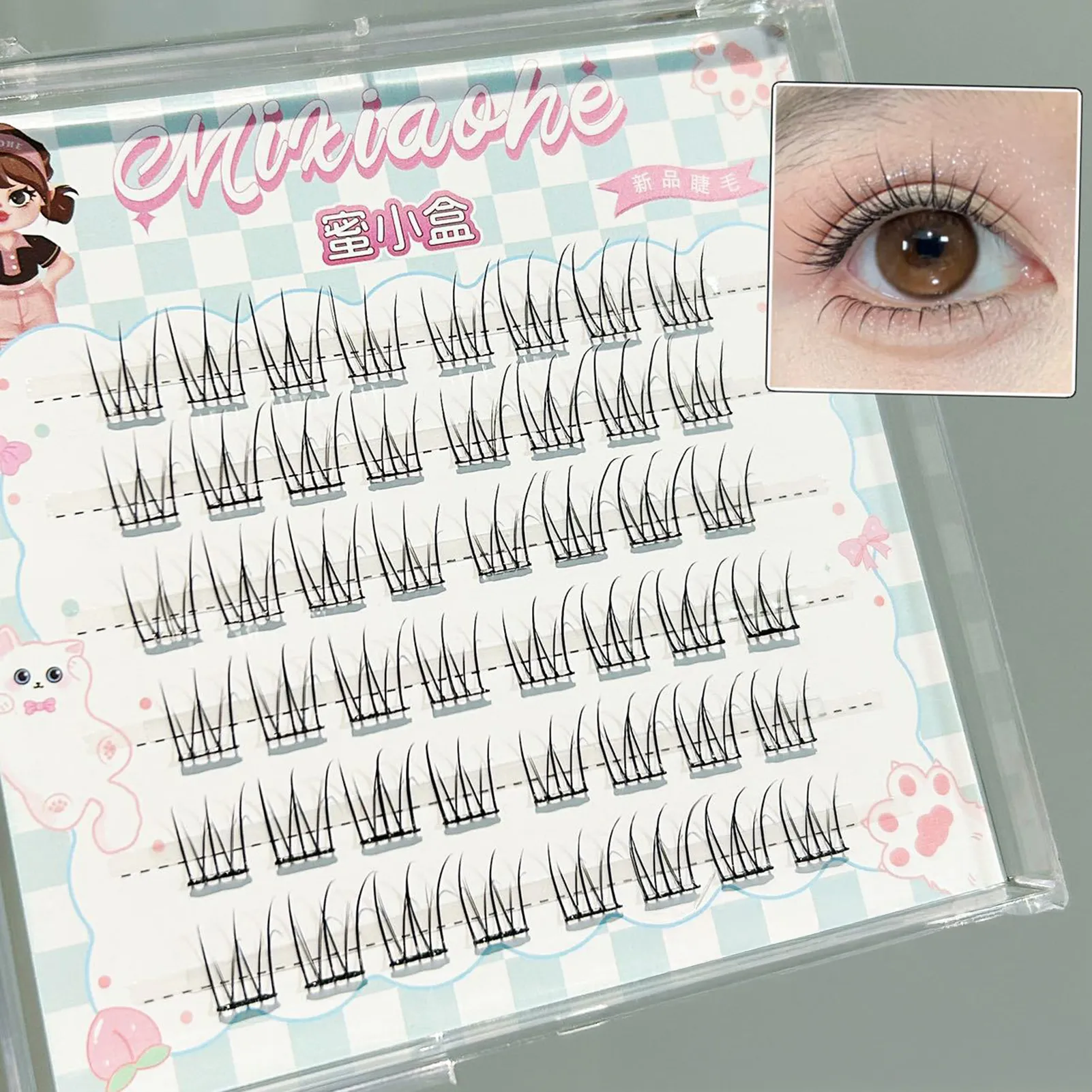 DIY False Eyelashes Natural Look Soft Lightweight 3D Fluffy Lashes Cruelty Free Reusable Eye Makeup Accessories for Women