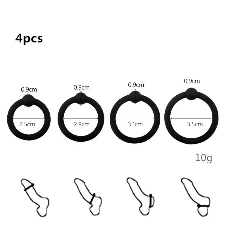 cheap 3/4/6/7/8 pcs Penis Rings Cock Rings Silicone Beaded Time Lasting Erection Sex Toys for Men Adult sex Games — image 6