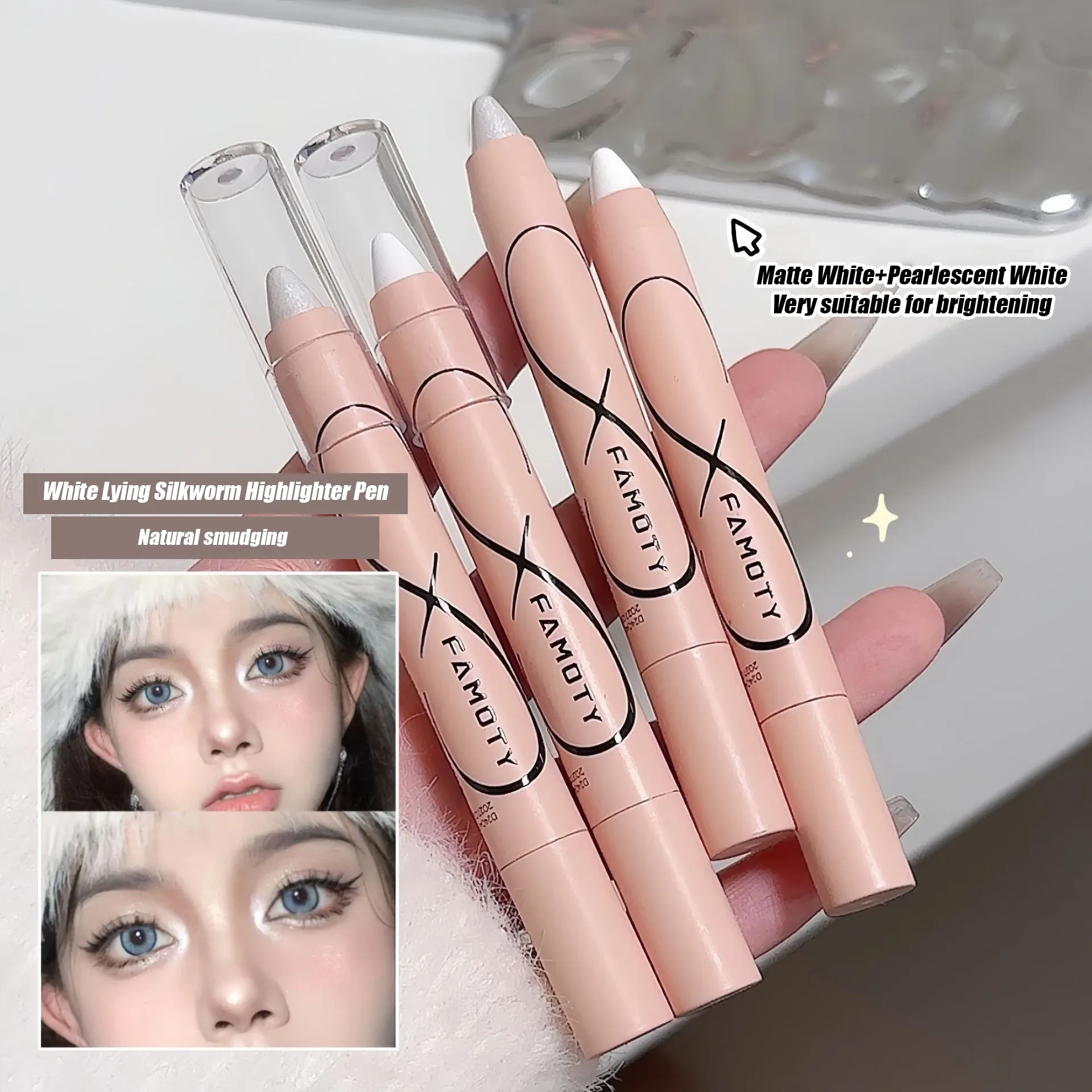 Pearl Lying Silkworm Highlighter Eye Shadow Pen Matte Glitter Eyeshadow Stick White Pearlescent Brightening Eyeliner Cosmetic — image 6